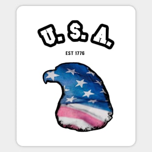 🦅 USA, 1776, Eagle Head Flag, American Patriotic Sticker